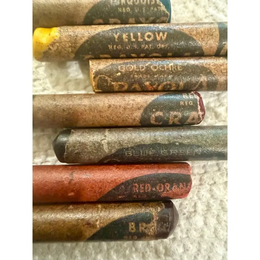 Vintage Crayola Crayons Large Lot Bundle Used Retired Colors Collection